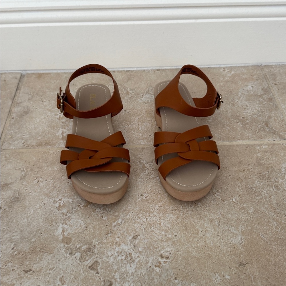 Girl Brown Strappy Sandals